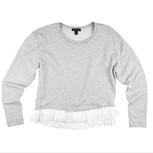 J. Crew Tops - JCREW Gray Ruffle Hem Sweatshirt Top